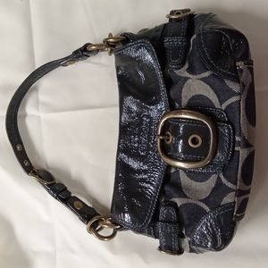 Coach denim blue hobo buckled shoulder bag VTG